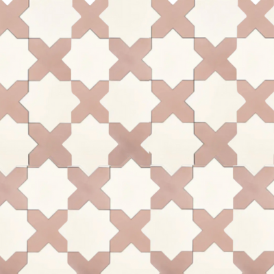 pink and white star and cross tile from Zia Tile