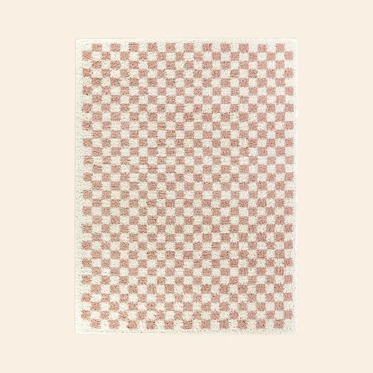 Walker Pink Checkered Rug