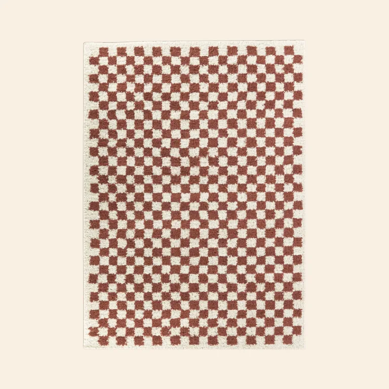 Walker Red Checkered Rug