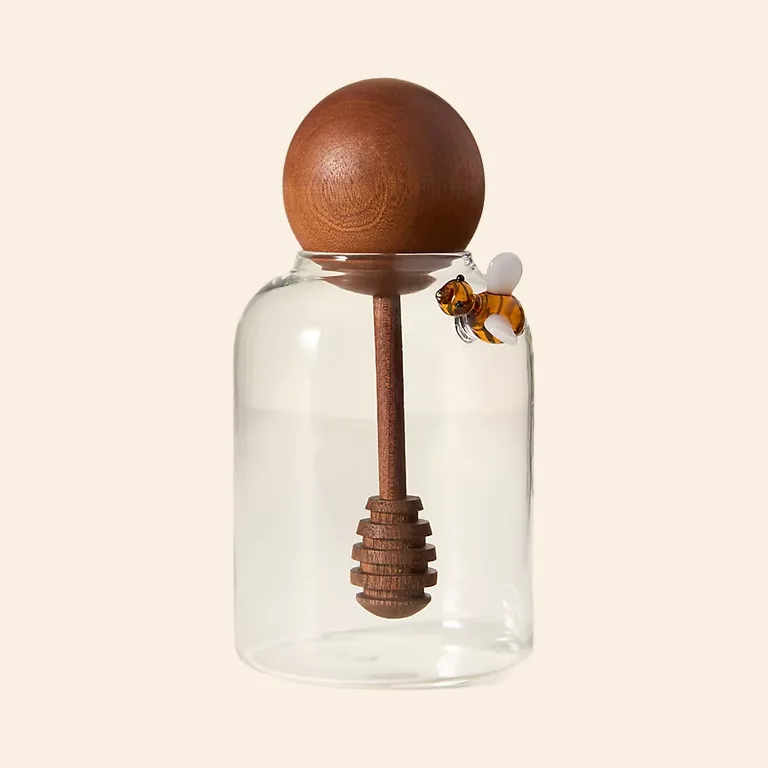 Catania Glass Honey Pot