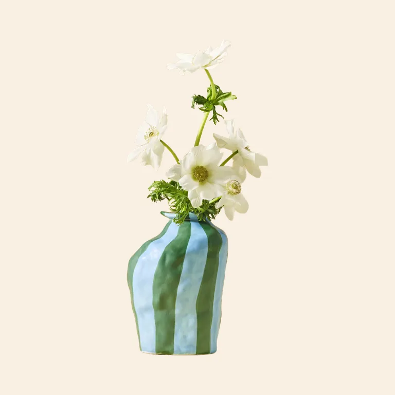 Doodle Vase – Green and Blue