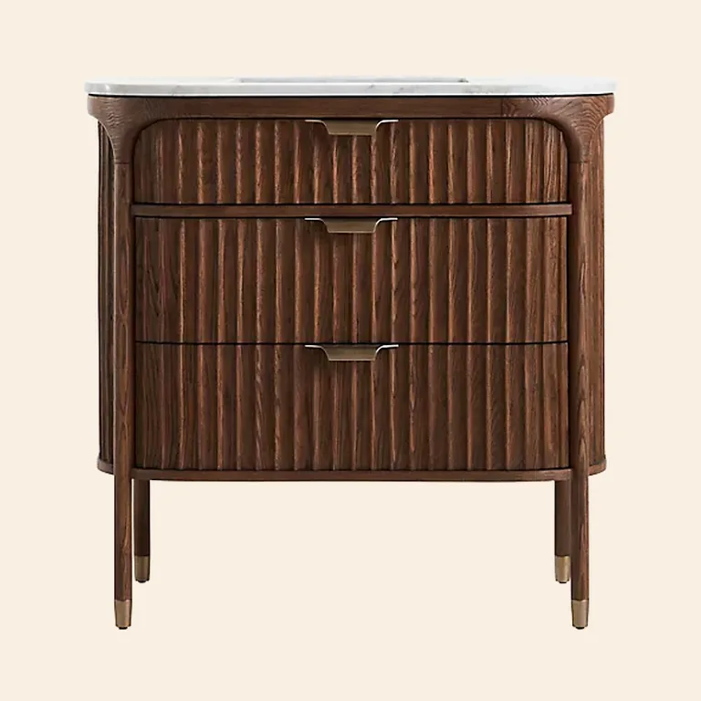 Fluted Wood Bathroom Vanity