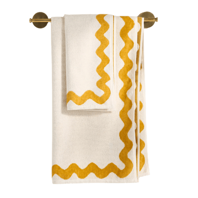 scallop mustard hand towels