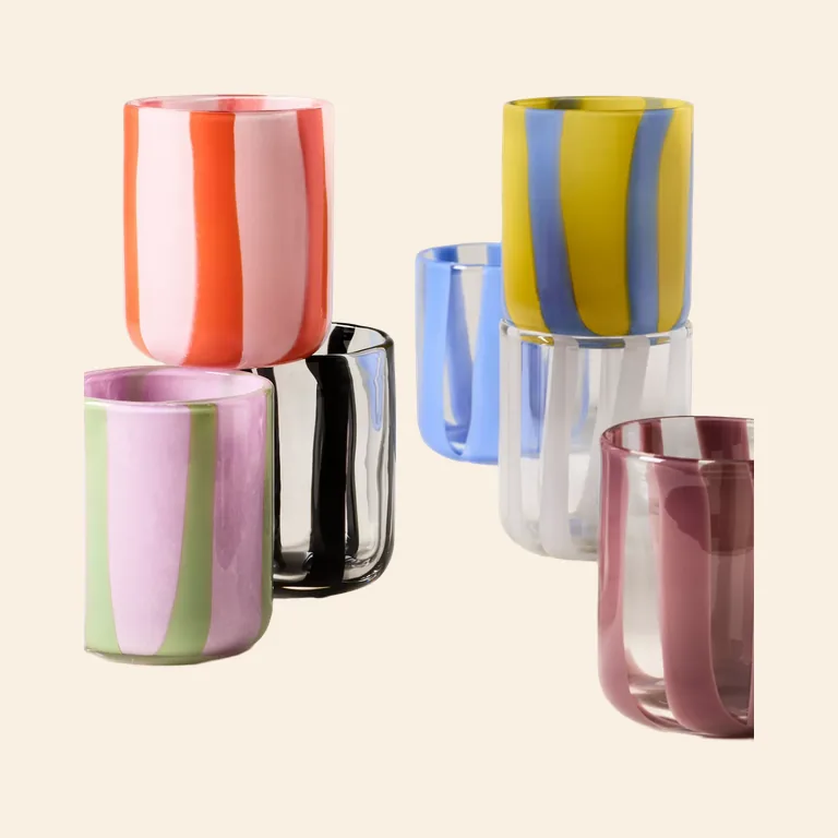 Ribbon Stripe Icon Juice Glass