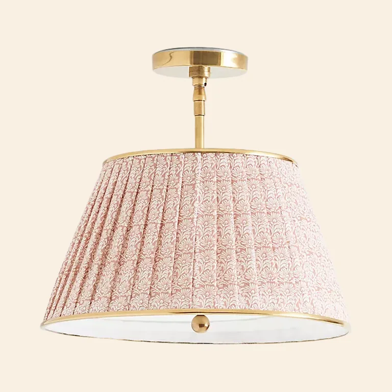 Ruched Print Semi-Flush Mount Light
