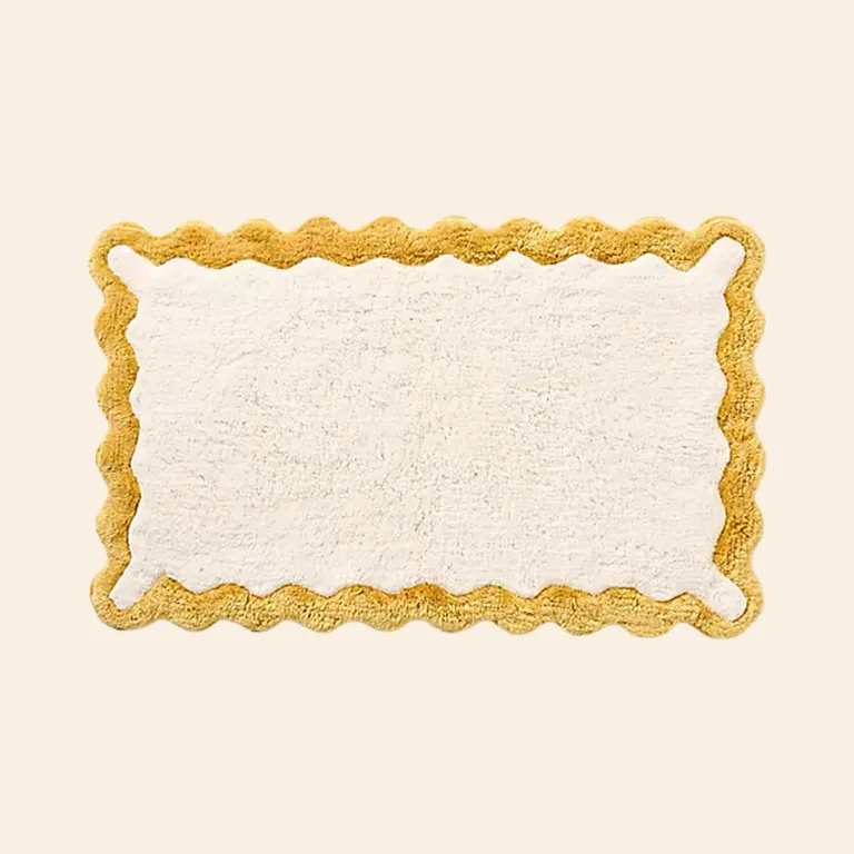 Scalloped Cotton Bath Mat