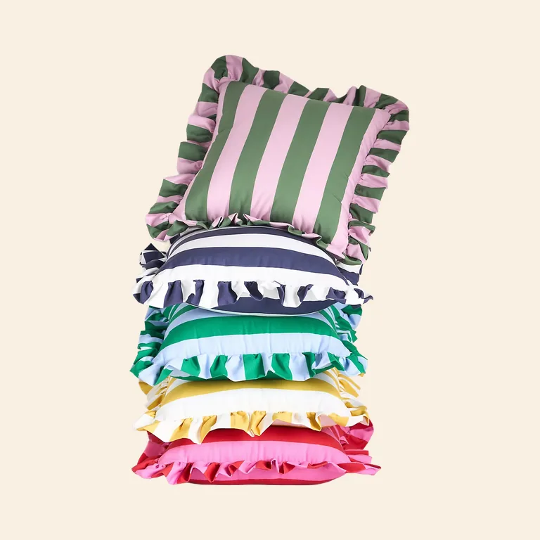 Striped Ruffle Pillow