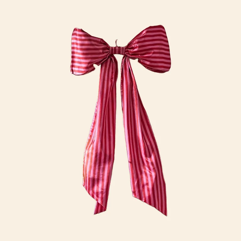 Striped Satin Bow Tree Topper