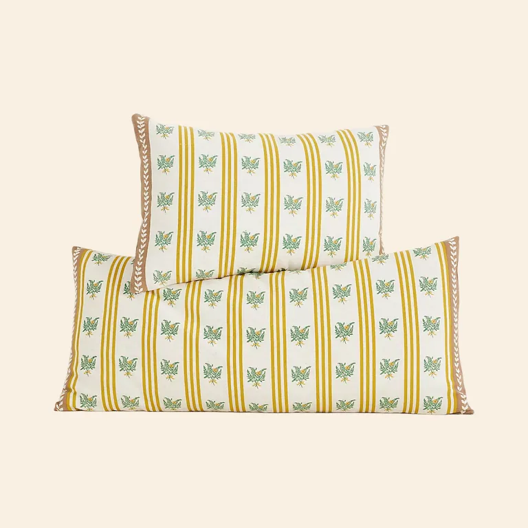 Tess Floral Striped Pillow