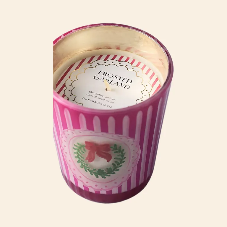 Wreath Glass Candle