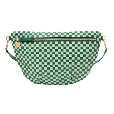 Green checkered Clare V crossbody