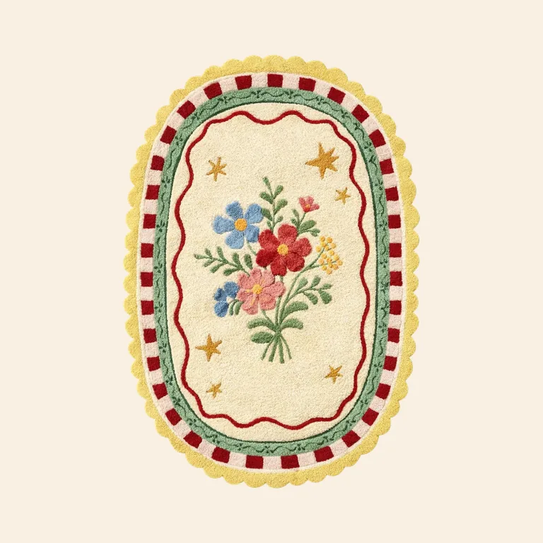 Hand Tufted Floral Nursery Rug