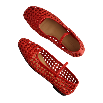 red ballet flats from Madewell