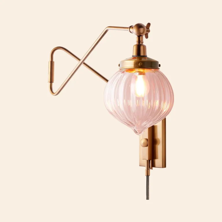 Cooper Wall Fixture with Smaller Aquila Pendant Shade