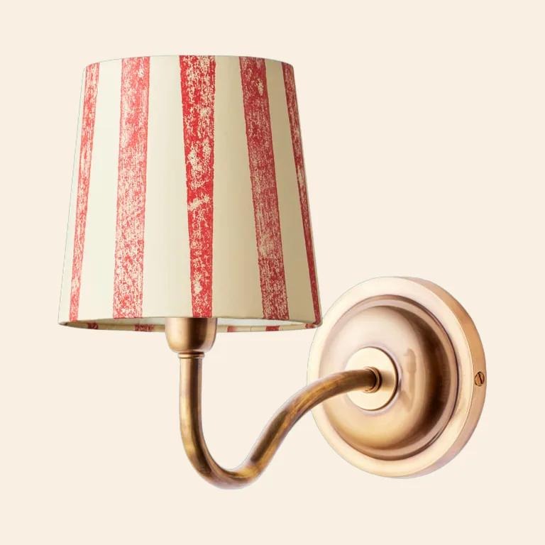 Swan Neck Sconce with Red Shade