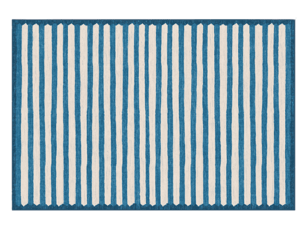 Blue stripe rug from Ruggable