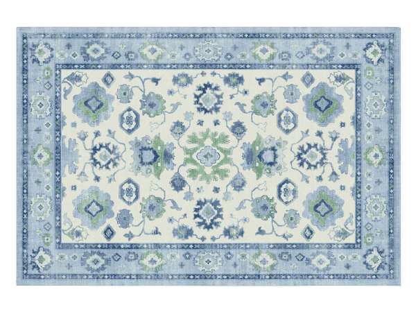 Blue floral rug from Ruggable