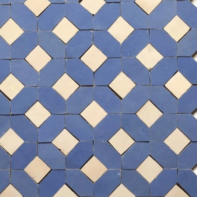 Blue lattice tile from Zia Tile