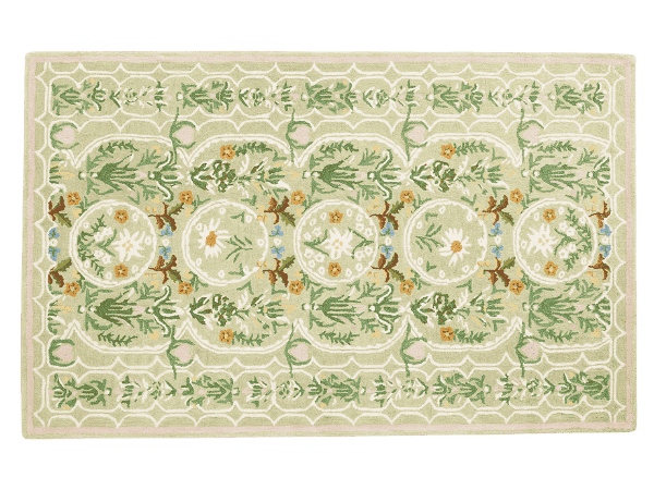 Floral rug from Anthropologie x MINDTHEGAP