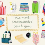 Beach gear surrounding text that says "Our Most Recommended Beach Gear"