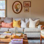 Living room with colorful accents