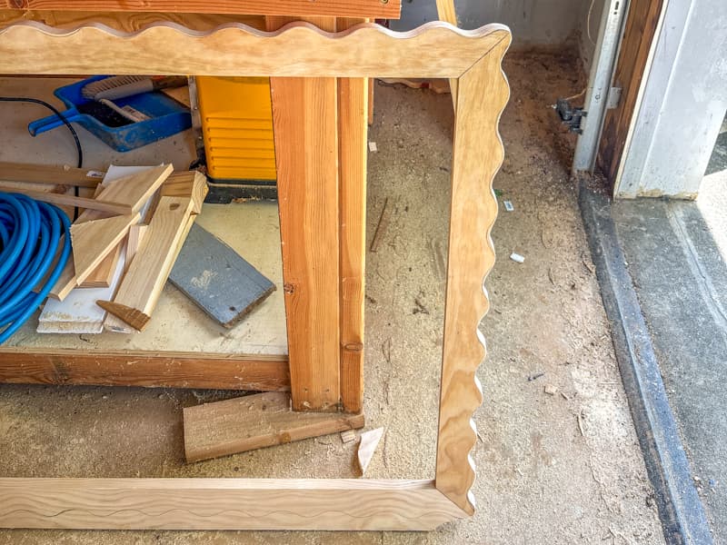Assembled frame for a TV before paint