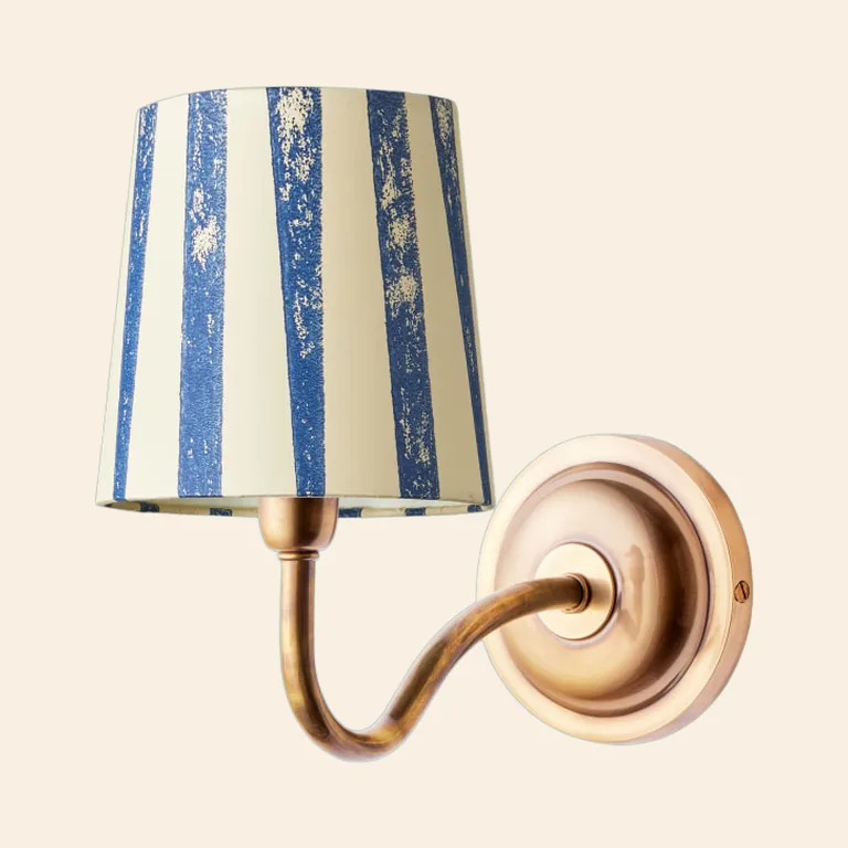 Swan Neck Sconce with Blue Shade